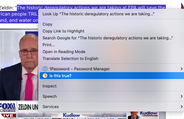Right-click menu